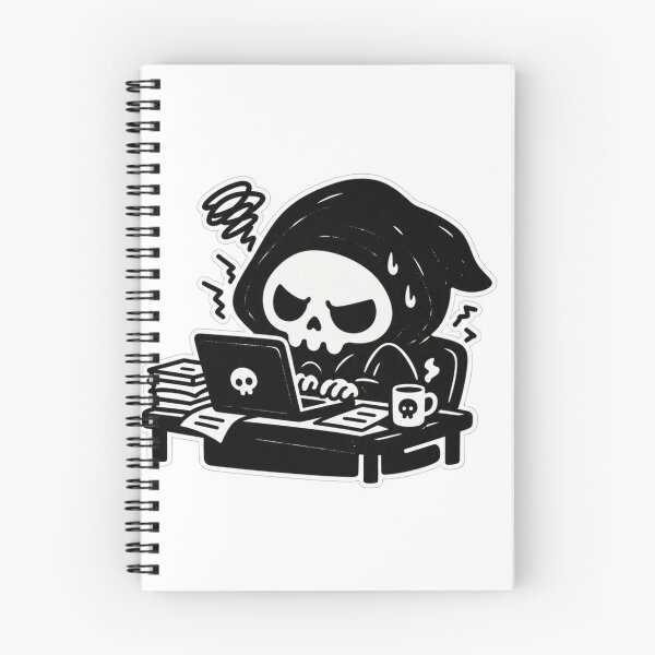 Item preview, Stressed Reaper Working Late designed and sold by Ashen Threads Studio.