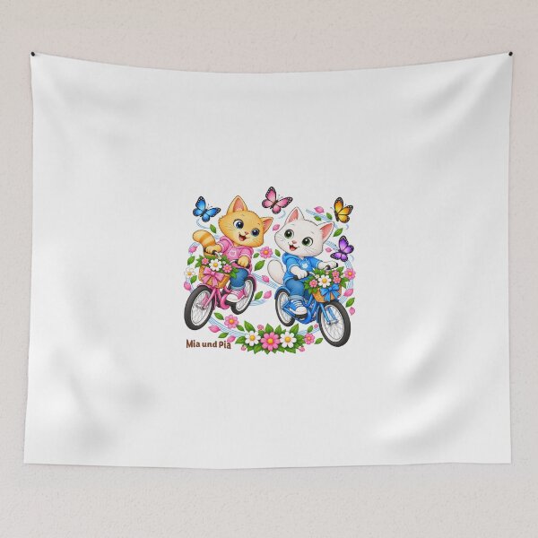 Item preview, CYCLING WITH MIA AND PIA - From the book series "Mia and Pia - Coloring fun meets cat knowledge - Adventures to color, learn and marvel at". designed and sold by WasserSonneWind.