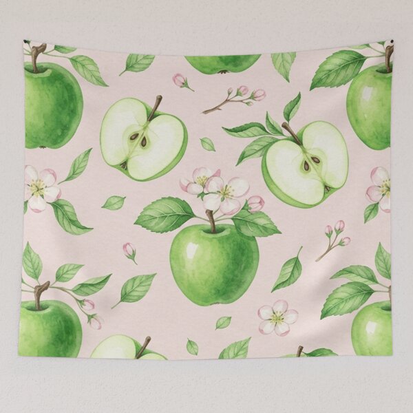 Item preview, Watercolor Green Apple Blossom Pattern designed and sold by SassyArtistry.