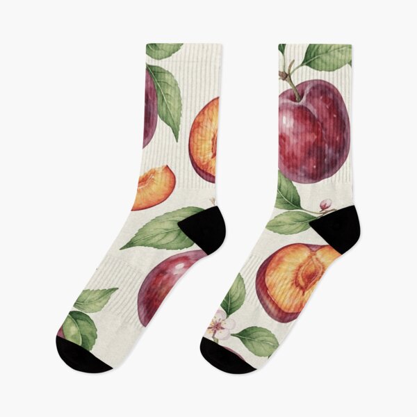 Item preview, Watercolor Plum Blossom Fruit Pattern designed and sold by SassyArtistry.