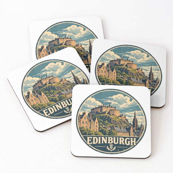 Item preview, Edinburgh Scotland Vintage Travel Badge – Retro Castle and Scottish City Design designed and sold by Globalcitytees.