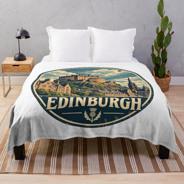Item preview, Edinburgh Scotland Vintage Travel Badge – Retro Castle and Scottish City Design designed and sold by Globalcitytees.