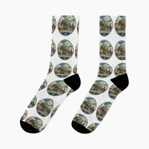 Artikelvorschau, Edinburgh Schottland Vintage-Reiseabzeichen – Retro-Design mit Schloss und schottischer Stadt entworfen und verkauft von Globalcitytees.
