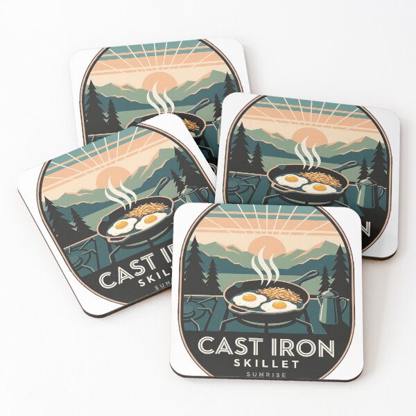 Item preview, Cast Iron Skillet Sunrise Breakfast Art Deco Camping Sticker designed and sold by DetourDgn.