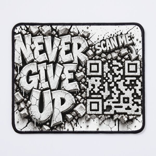 Aperçu de l'œuvre N'abandonnez jamais - Code QR de motivation quotidienne créée et vendue par artvizual.