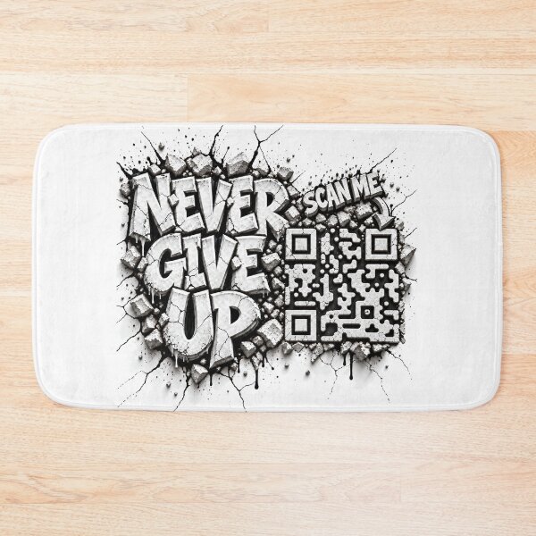 Aperçu de l'œuvre N'abandonnez jamais - Code QR de motivation quotidienne créée et vendue par artvizual.
