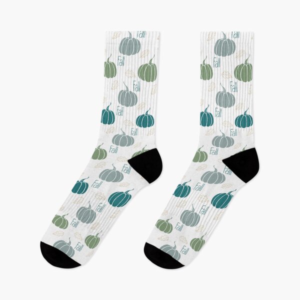 Item preview, Fall Pumpkins Pattern – Teal Autumn Design designed and sold by Sock Garden.