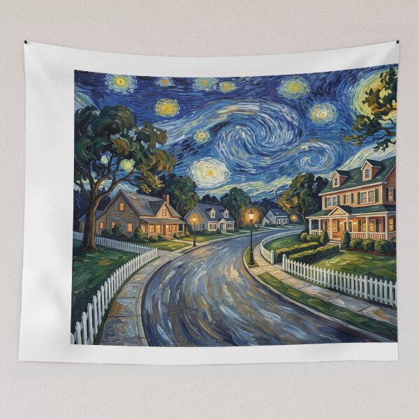 Item preview, Wisteria Lane Starry Night Suburbia designed and sold by Bad-Decisions-Designs.