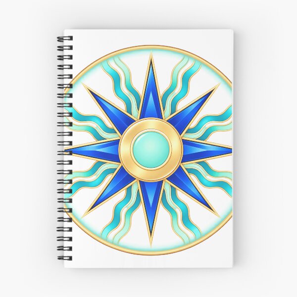 Item preview, Blue Star Compass Turquoise and Gold Celestial Emblem designed and sold by namreto.