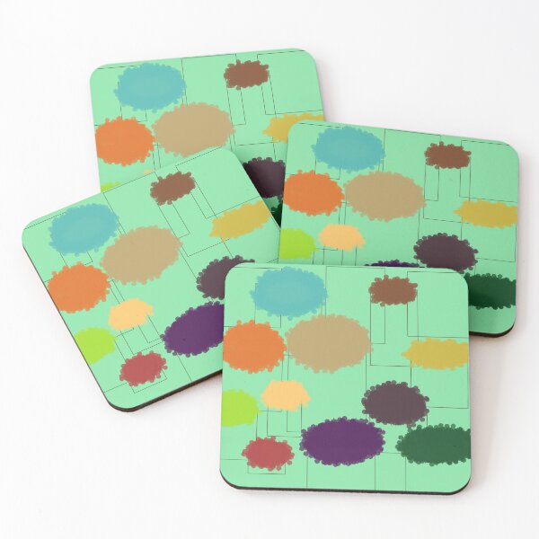Item preview, Multicolor paint blotches mint grid abstract art designed and sold by Bywithrose instant studio.
