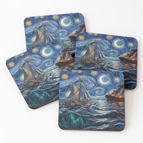 Aperçu de l'œuvre Waterworld Starry Night Sunken City créée et vendue par Bad-Decisions-Designs.