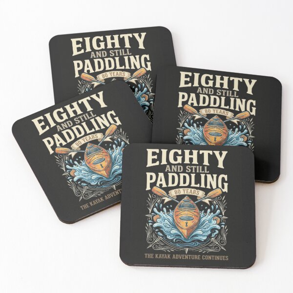 Item preview, Eighty and Still Paddling 80 Years Old Kayak Birthday Vintage Gift Design designed and sold by designwiss.