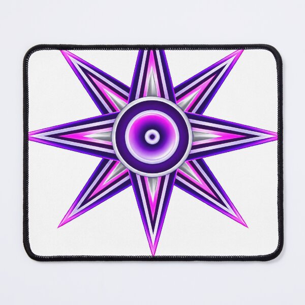 Item preview, Neon Purple Star Compass Magenta Cosmic Emblem designed and sold by namreto.
