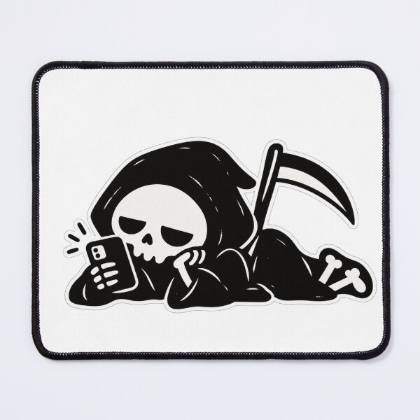 Item preview, Doomscrolling Grim Reaper designed and sold by Ashen Threads Studio.