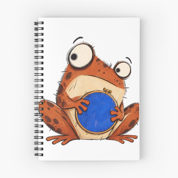 Item preview, Brown Frog with an Embroidery Hoop designed and sold by The-Art-of-D.