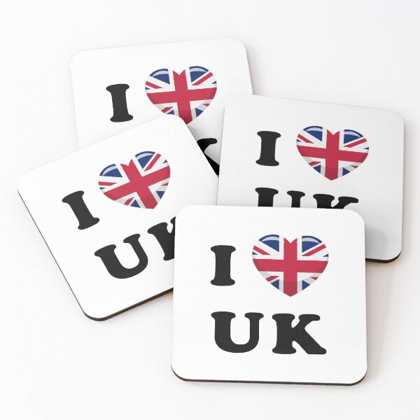Item preview, I Love UK / I Heart United Kingdom (Black text with flag heart) designed and sold by STUDIO-72.