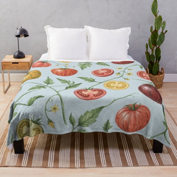 Artikelvorschau, Aquarellmuster für einen Tomatengarten mit alten Sorten entworfen und verkauft von SassyArtistry.