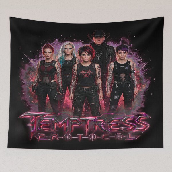 Item preview,  Temptress Protocol: Band merch in fire designed and sold by AIRebel.