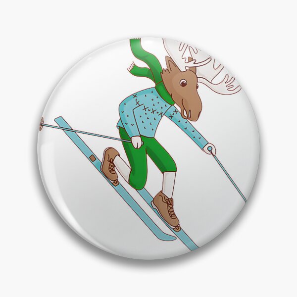 Item preview, Telemark Skiing Moose Illustration in Winter Landscape designed and sold by Allfather077.