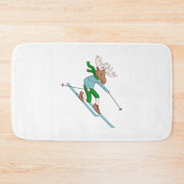 Item preview, Telemark Skiing Moose Illustration in Winter Landscape designed and sold by Allfather077.