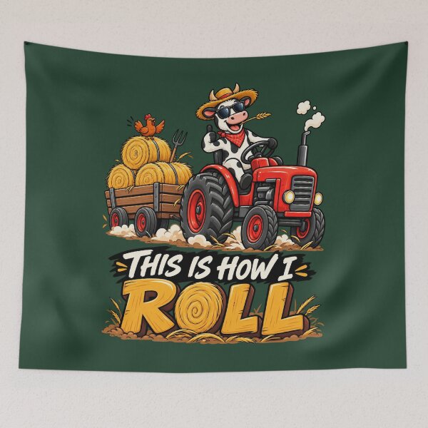 Item preview, This Is How I Roll – Funny Farm Tractor Cow Design designed and sold by waikibi ⭐⭐⭐⭐.