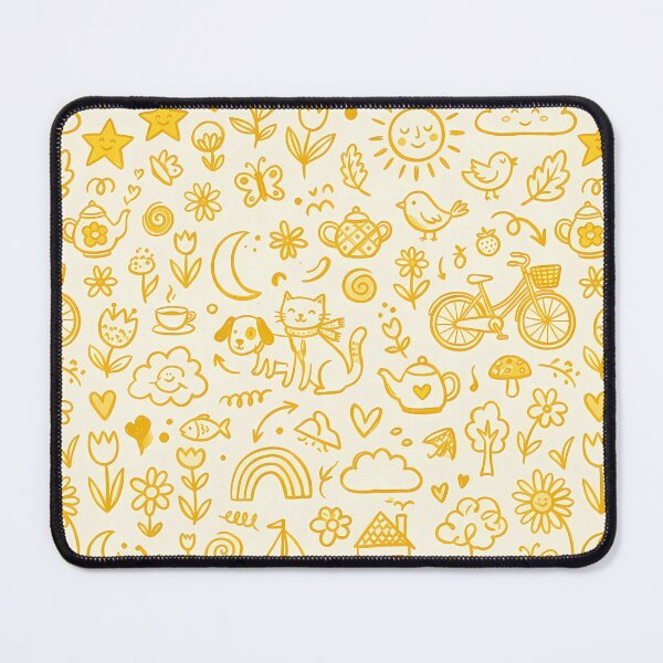 Item preview, HH Whimsical Hand Drawn Folk Art Doodle Pattern designed and sold by ART ATTACK ZONE.