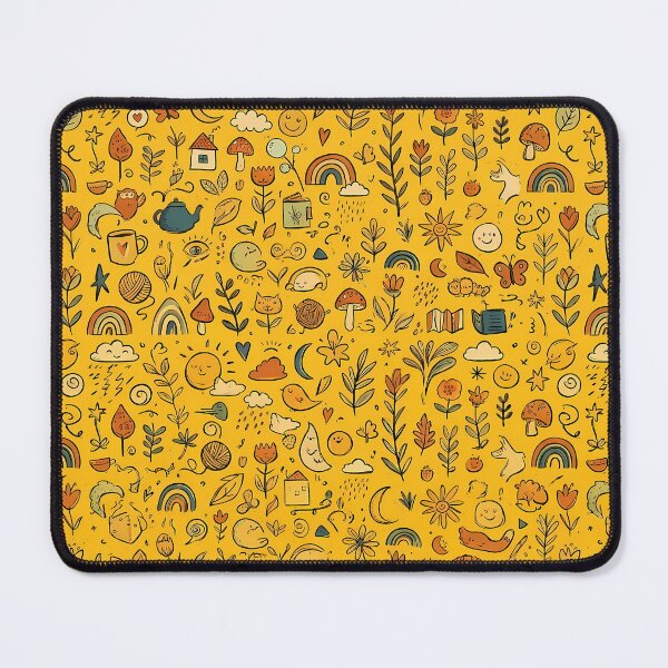 Item preview, JJ Whimsical Hand Drawn Folk Art Doodle Pattern designed and sold by ART ATTACK ZONE.