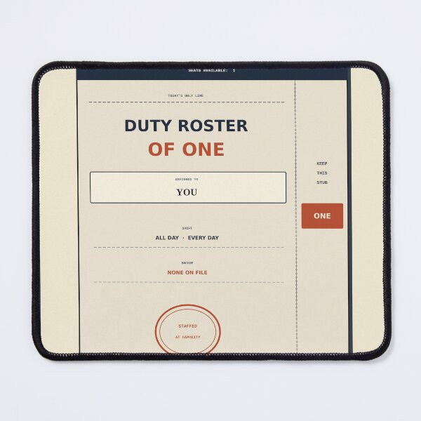 Item preview, Duty Roster Of One designed and sold by PhoenixTShirtz.