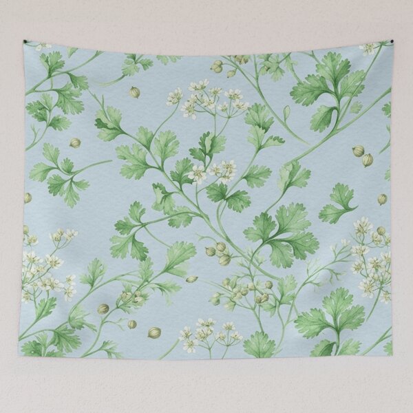 Item preview, Watercolor Coriander Botanical Herb Pattern designed and sold by SassyArtistry.
