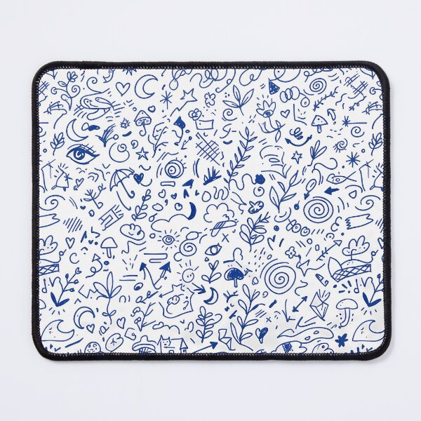 Item preview, Blue lines Hand Drawn Folk Art Doodle Pattern designed and sold by ART ATTACK ZONE.