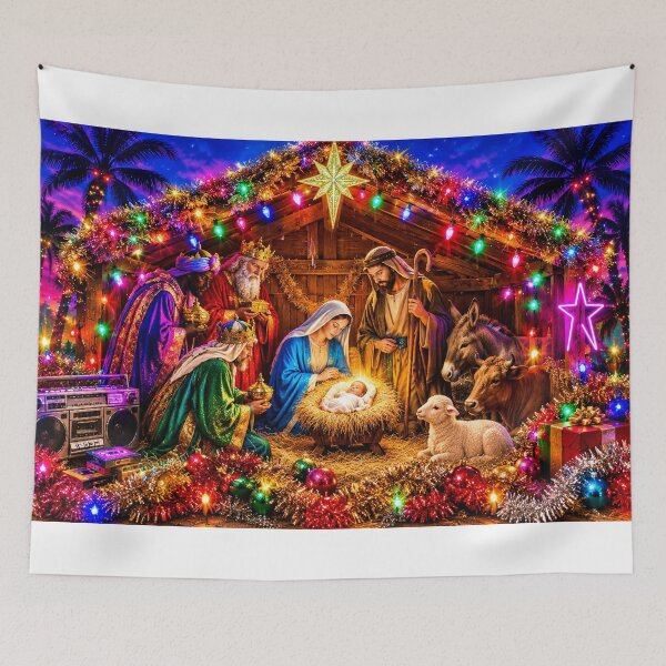 Item preview, Retro 80s Christian Christmas Nativity Scene  designed and sold by Imemewell.