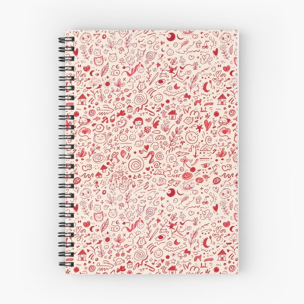 Item preview, Red Icons Hand Drawn Folk Art Doodle Pattern designed and sold by ART ATTACK ZONE.