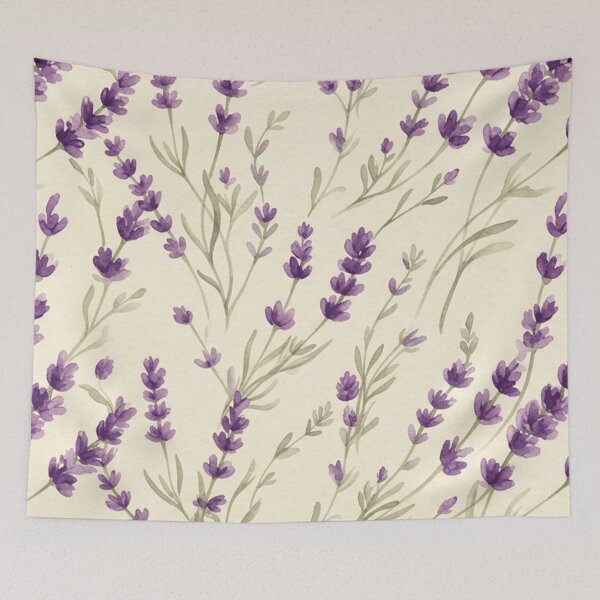 Item preview, Watercolor Lavender Botanical Floral Pattern designed and sold by SassyArtistry.