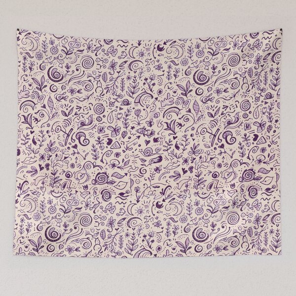 Item preview, Nature Flowers Hand Drawn Folk Art Doodle Pattern designed and sold by ART ATTACK ZONE.