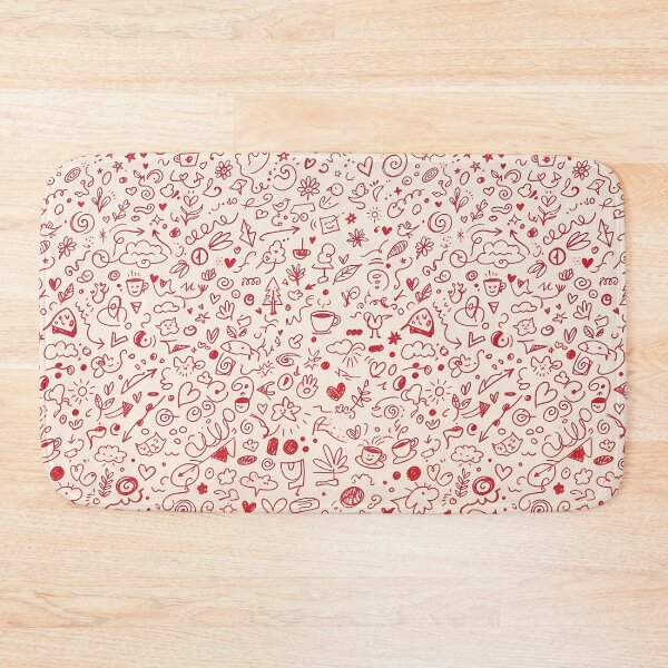 Item preview, Pizza Fan Hand Drawn Folk Art Doodle Pattern designed and sold by ART ATTACK ZONE.