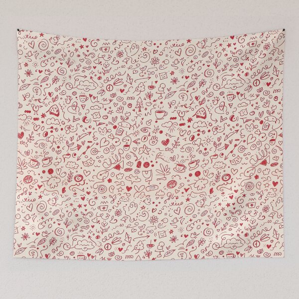 Item preview, Pizza Fan Hand Drawn Folk Art Doodle Pattern designed and sold by ART ATTACK ZONE.