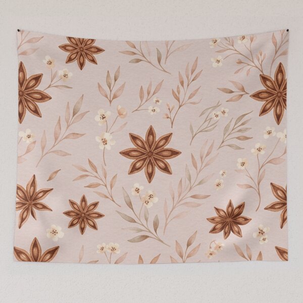 Item preview, Delicate Star Anise Botanical Pattern designed and sold by SassyArtistry.