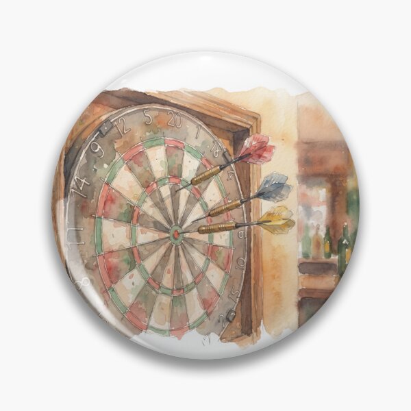 Artikelvorschau, Classic Pub Dartboard Game Watercolour Art entworfen und verkauft von made by Golightly x.