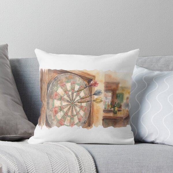 Artikelvorschau, Classic Pub Dartboard Game Watercolour Art entworfen und verkauft von made by Golightly x.