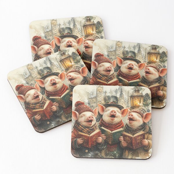 Item preview, Adorable Pigs Singing Christmas Carol's designed and sold by Beyond The Canvas.