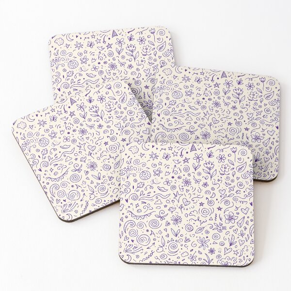 Item preview, Abstract Whimsical Hand Drawn Folk Art Doodle Pattern designed and sold by ART ATTACK ZONE.