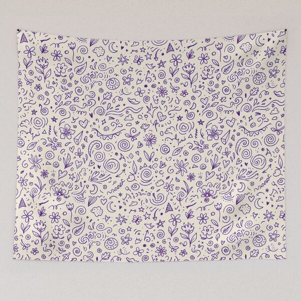 Item preview, Abstract Whimsical Hand Drawn Folk Art Doodle Pattern designed and sold by ART ATTACK ZONE.
