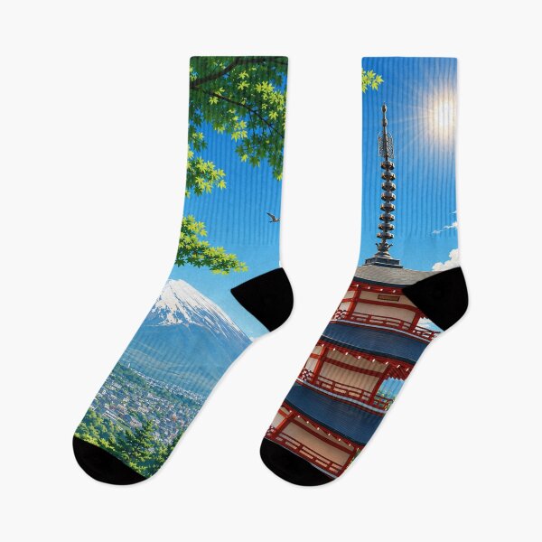 Item preview, Chureito Pagoda under the summer sun designed and sold by Pixel Sakura Gallery.