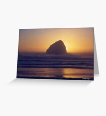 Haystack Rock Cape Kiwanda Sunset Greeting Card