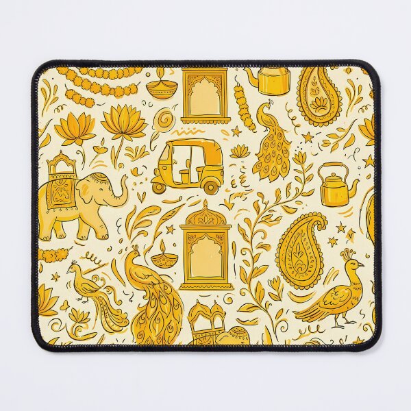 Item preview, Elephant Whimsical Hand Drawn Folk Art Doodle Pattern designed and sold by ART ATTACK ZONE.