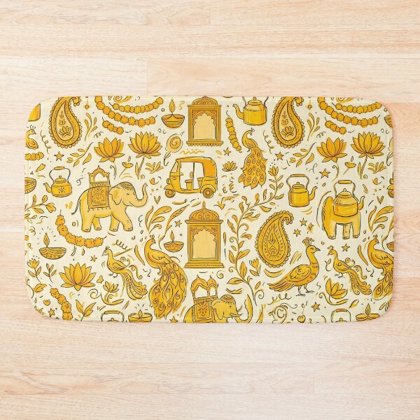 Item preview, Elephant Whimsical Hand Drawn Folk Art Doodle Pattern designed and sold by ART ATTACK ZONE.