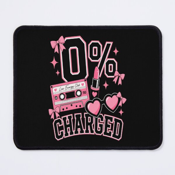 Item preview, 0 Percent Charged T-Shirt | Cute Pink Low Energy Club Retro Tee designed and sold by Design Vibras.