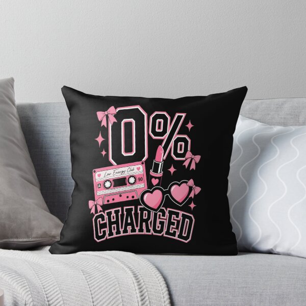 Item preview, 0 Percent Charged T-Shirt | Cute Pink Low Energy Club Retro Tee designed and sold by Design Vibras.