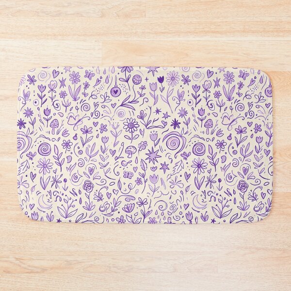 Item preview, Mushrooms Whimsical Hand Drawn Folk Art Doodle Pattern designed and sold by ART ATTACK ZONE.