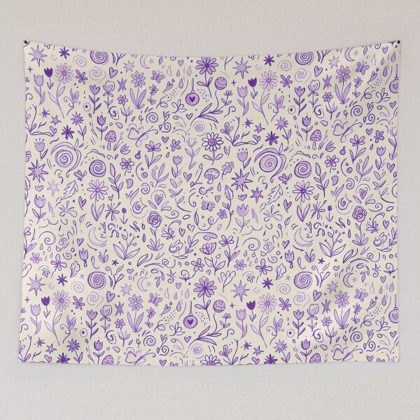 Item preview, Mushrooms Whimsical Hand Drawn Folk Art Doodle Pattern designed and sold by ART ATTACK ZONE.